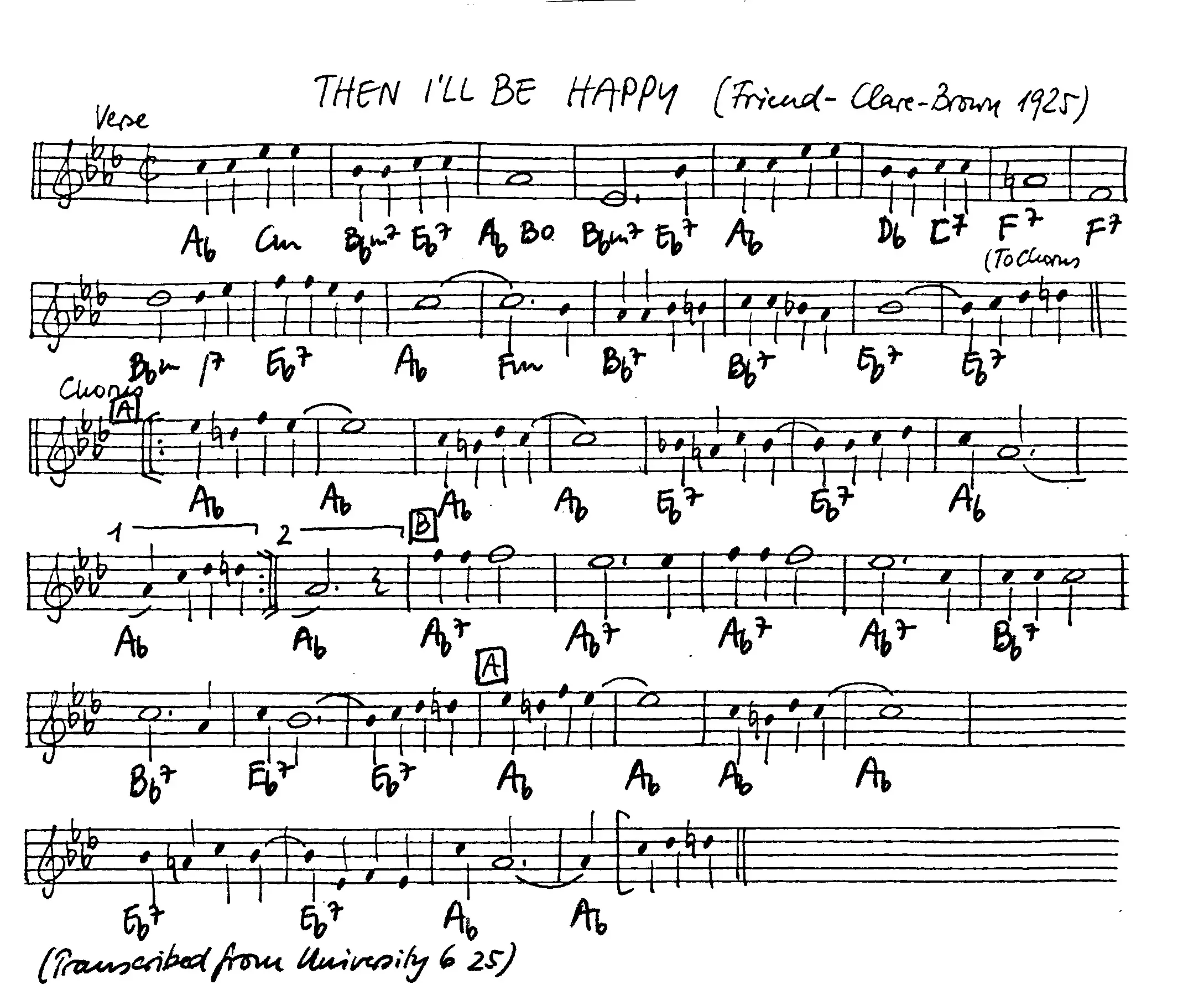 then i'll be happy free jazz leadsheet - Courtesy of the Jungle Jazz Band